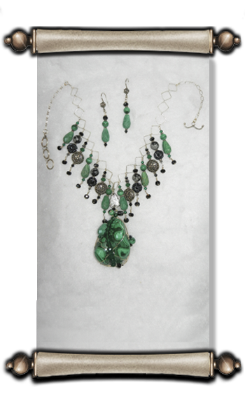 The Kings Daughter Majestic Malachite Royal Rock Garden Earrings
